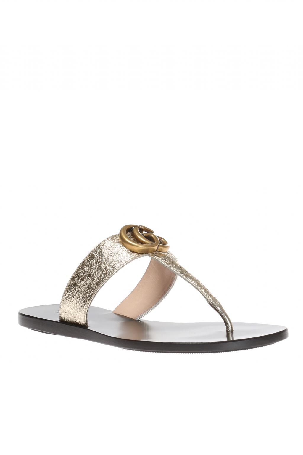 Gucci gold flip store flops